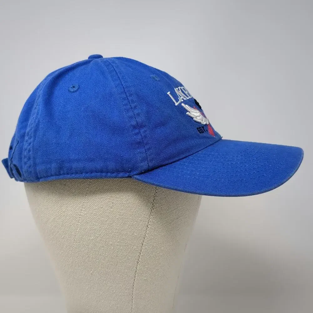 Lakegirl Baseball Cap Blue One Size Embroidered Winged Oars Logo Strapback Hat